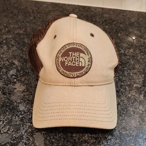 The North Face Hat Tan and Brown Logo Outdoors Trucker